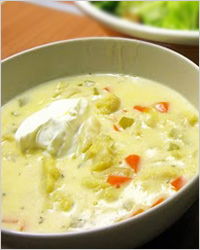 Суп из цветной капусты с белым соусом