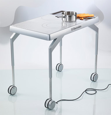 Передвижная плита-стол на колесиках