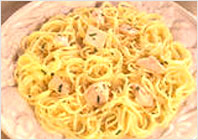 Спагетти с лимоном и цыпленком