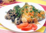 Горбуша с грибами. Пошаговый кулинарный рецепт с фотографиями приготовление горбуши с  грибами и овощами. Фото рецепта
