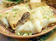 Блины с фаршем и грибами