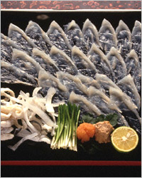 Сашими из рыбы фугу