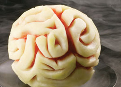 Мозг, вырезанный из арбуза