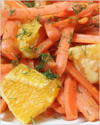 Салат овощной с апельсинами