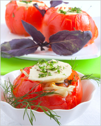 помидоры с сыром и зеленью в духовке
