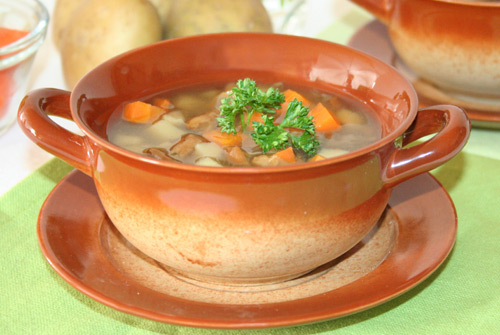 диетический суп с сушеными грибами