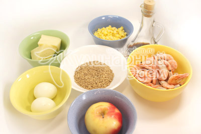 Ингредиенты для приготовления салат «Слоеная креветка» 