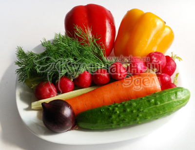 Ингредиенты для приготовления салат «Овощная палитра»