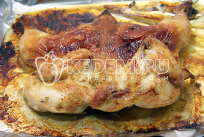 Запекать курицу 1,5 часа в в духовке при 180 градусов С