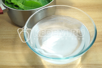 В холодной кипяченой воде развести соль, из расчета на 1 литр воды 2 ст. ложки соли.
