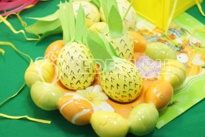 Крашеные яйца Ананасы готовы
