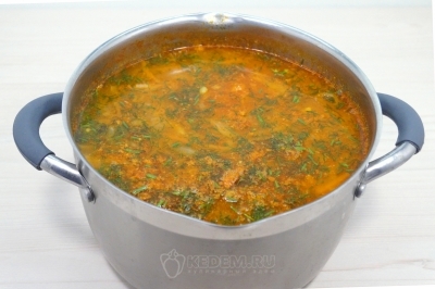 Дать супу настояться 15-20 минут.