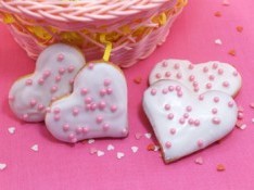 Песочное печенье в белом шоколаде «Валентинки»
