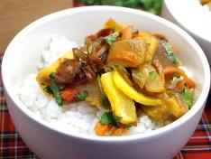 Рис с тыквой и овощами в соевом соусе