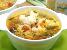 Суп из весенних овощей с пшеном