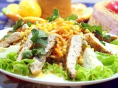 Салат с жареной куриной грудкой «Жасмин» - рецепт