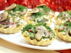 Тарталетки с грибами «Праздничные» - рецепт