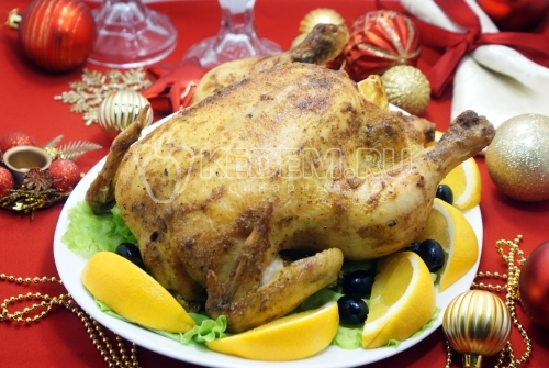 Курица в духовке целиком на Новый год 2023, рецепт с хрустящей корочкой! Простой рецепт 🎄