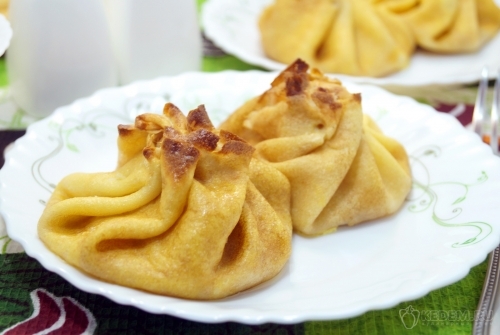 Блинные узелки с грибами