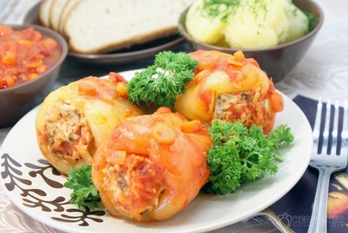Фаршированные перцы с куриным фаршем