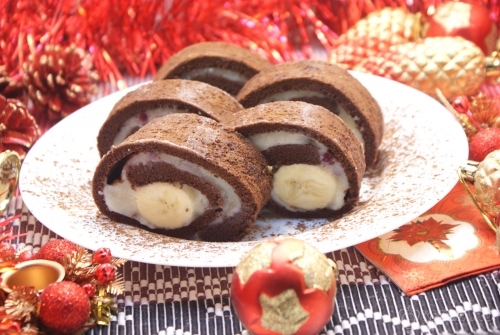 Новогодний шоколадный рулет