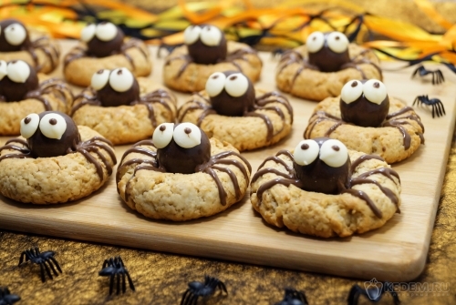 Печенье паучки на Хэллоуин