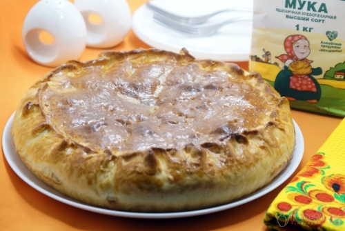 Пирог с капустой и фаршем в духовке