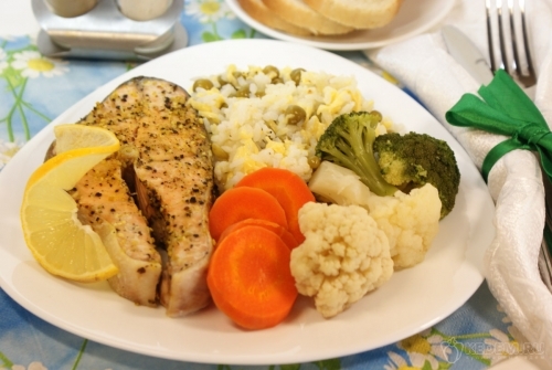Рыба на пару с овощами