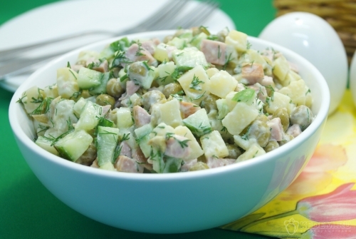 Салат с консервированным горошком