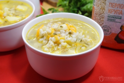 Щи с квашеной капустой и перловкой