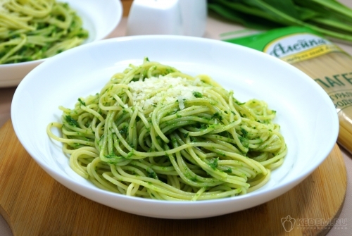 Спагетти с черемшой