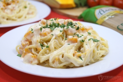 Спагетти с тыквой и сыром