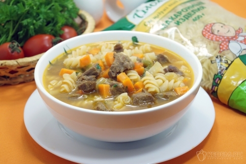 Суп-гуляш с макаронами