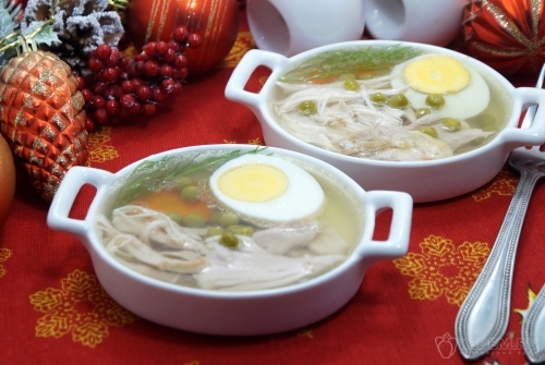 Заливное из курицы с овощами