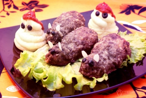 Жаренные крыски с картофельным пюре