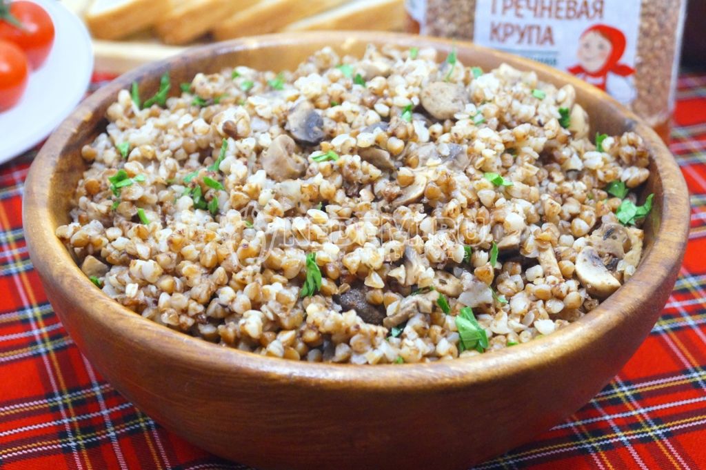 Гречка с грибами и луком