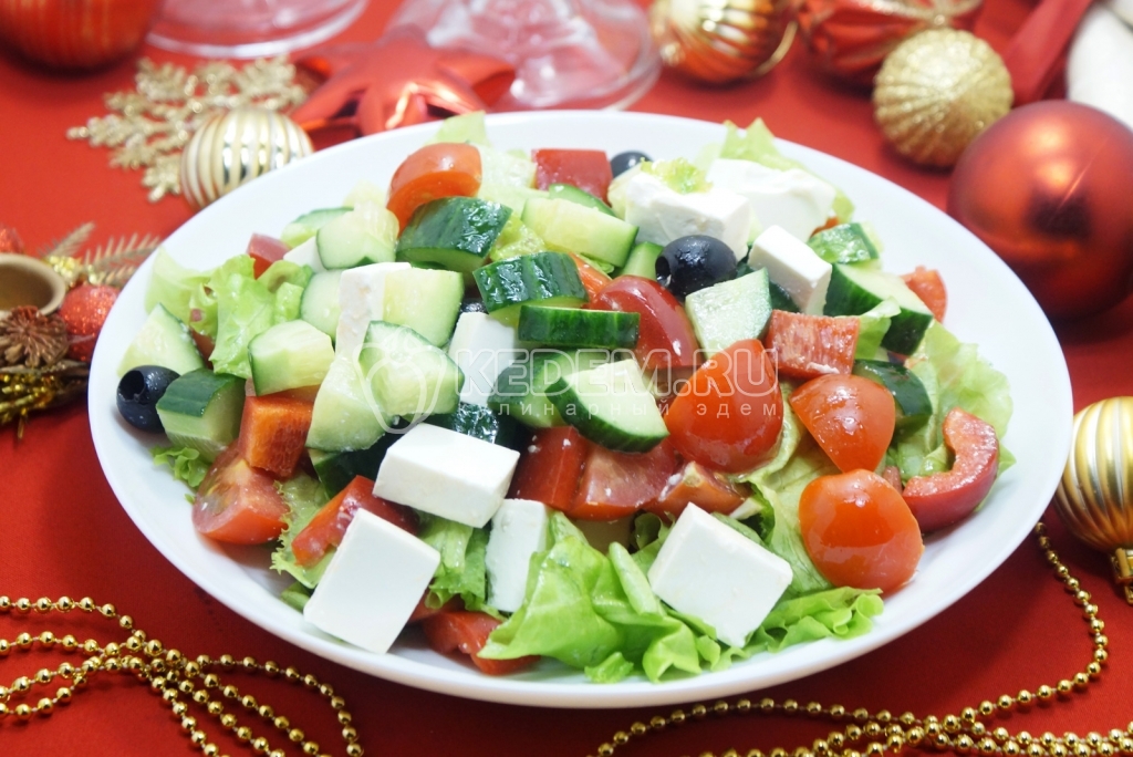 Овощной салат с сыром «Огни фейерверка»