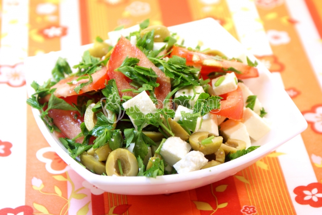 калорийность овощного салата с оливковым маслом