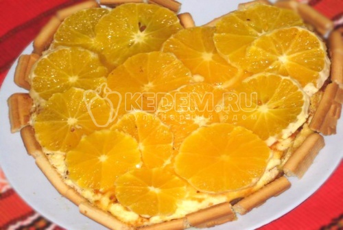 Рецепт Творожный торт с апельсинами (апельсиновый чизкейк)