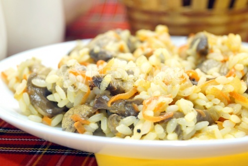 Жареный рис с грибами и овощами – пошаговый рецепт приготовления с фото